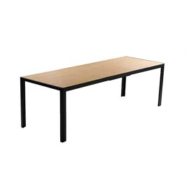 Brisbane - Table De Jardin 190cm 8 Personnes Avec Plateau En Verre Trempé Effet Bois