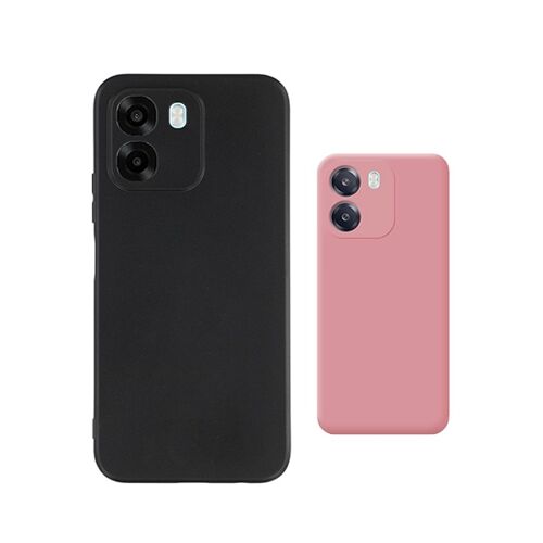 Kit 2x Coque Silicone PHONECARE Pour Oppo A6 4G - Noir / Rose