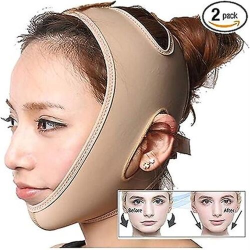 Masque Amincissant Pour Le Visage En Forme De V - Masque En Lycra 2 Pièces Pour Un Effet Liftant Et Remodelant Confortable