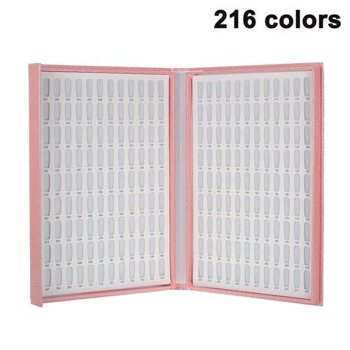Livre De Présentation De Nail Art 216 Couleurs - Vitrine Professionnelle De Gels Et Vernis Avec Faux Ongles 