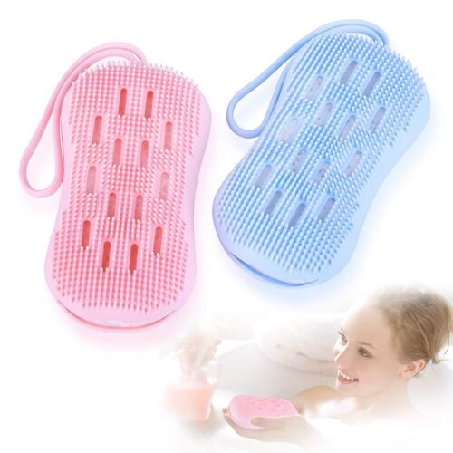 Lot De 2 Brosses De Bain En Silicone Pour Exfolier, Masser Et Nettoyer 