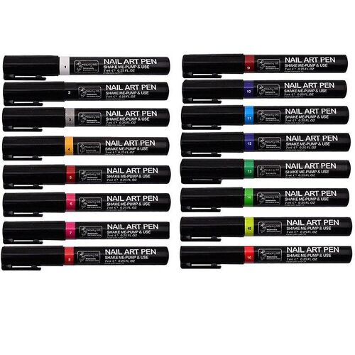 Ensemble De 16 Stylos De Nail Art De Couleurs Différentes Pour Créer De Superbes Designs D'ongles 3d À Faire Soi-Même - Parfait Pour Les Passionnées De Nail Art Créatif
