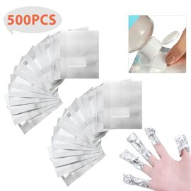 500 Lingettes Métallisées Pour Ongles, Idéales Pour Retirer Le Vernis Semi-Permanent - Nettoyant Manucure Efficace Avec Disques De Coton 
