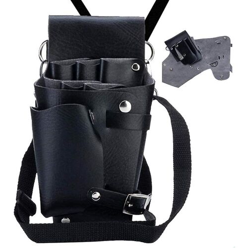 Pochette Ceinture Professionnelle En Cuir Pu Pour Outils De Coiffure - Organiseur Indispensable Pour Ciseaux, Peignes Et Accessoires 