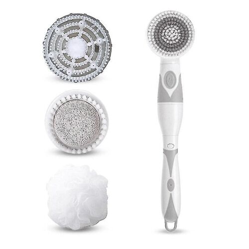 Ensemble De Brosse De Bain Électrique De Luxe Avec Long Manche Pour Un Nettoyage Et Un Massage En Profondeur