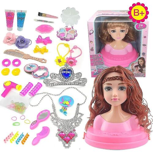 Ensemble de coiffure de princesse pour poupée - Maquillage demi-corps et peigne pour des jeux créatifs