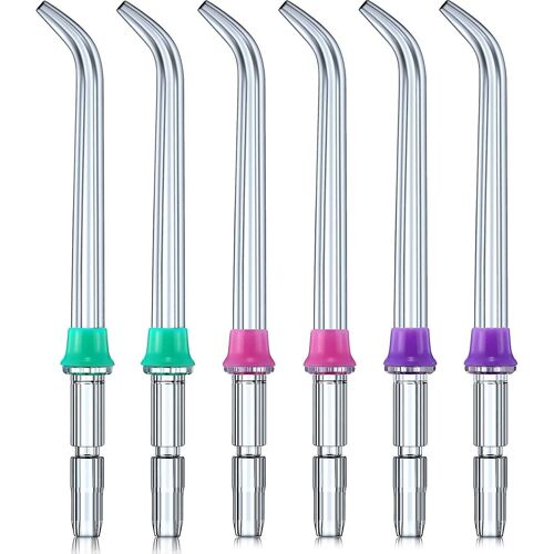 Lot De 6 Têtes De Pulvérisation Dentaire De Rechange À Code Couleur Pour Waterpik Et Modèles Compatibles