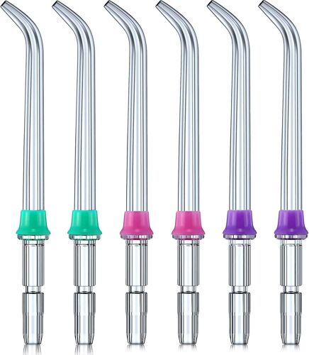 Lot De 6 Têtes De Pulvérisation Dentaire De Rechange À Code Couleur Pour Waterpik Et Modèles Compatibles
