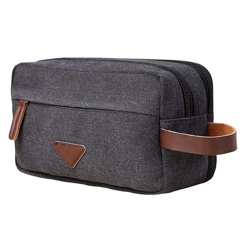 Trousse De Toilette Élégante En Toile Imperméable Pour Hommes Et Femmes - Grand Kit De Rasage De Voyage 