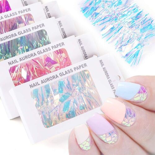Sublimez Votre Nail Art Avec Les Feuilles De Verre Holographiques Kissbuty (4 Boîtes) - Effet Aurore Dégradé Époustouflant !