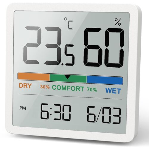 Thermomètre-hygromètre numérique intelligent : moniteur de climat intérieur compact avec lectures en temps réel