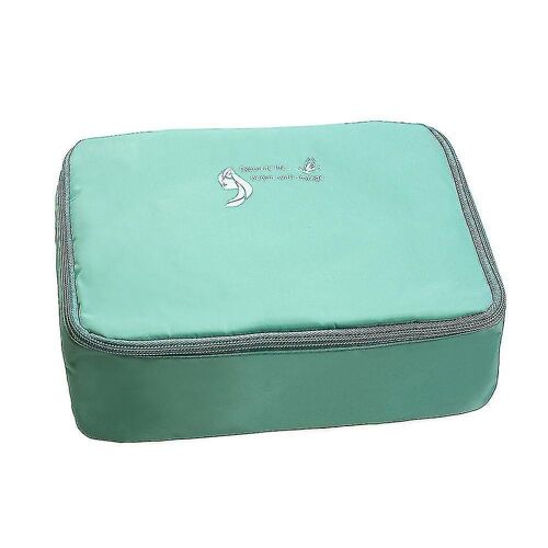 Trousse De Maquillage Verte Élégante Avec Compartiments Organisés 