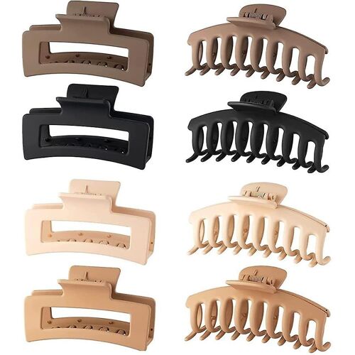 Ensemble De 8 Pinces À Cheveux Épaisses - Grandes Pinces Rectangulaires Pour Une Tenue Et Un Style Sûrs 