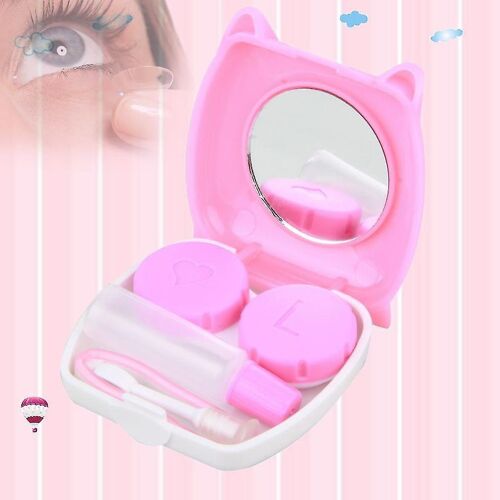 Étui À Lentilles De Contact Adorable Sur Le Thème Du Cochon, Avec Miroir Et Accessoires 