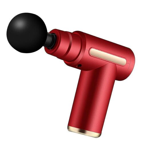 Pistolet De Massage Miniature Rouge Vif Pour Tissus Profonds - Puissant Masseur À Percussion Avec 4 Embouts Pour Un Soulagement Musculaire Optimal