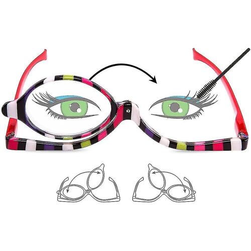 Lot De 2 Lunettes De Maquillage Loupe Avec Lentilles Rotatives Interchangeables Pour Une Application Impeccable 