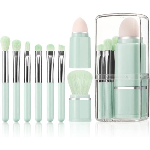 Ensemble De Pinceaux De Maquillage De Voyage 8 En 1 - Pinceaux Synthétiques De Qualité Supérieure Pour Une Beauté Nomade 