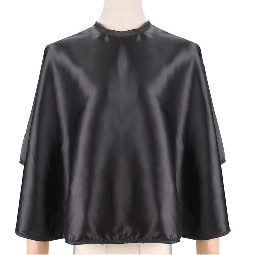 Cape De Maquillage En Satin Polyvalente - Blouse De Salon Noire Légère Pour Les Professionnels De La Coiffure Et De L'esthétique 