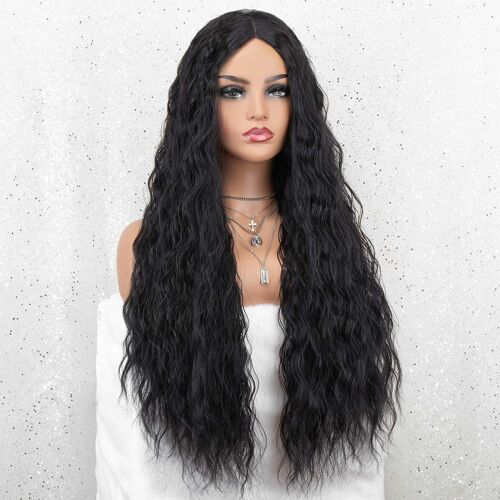 Perruque Longue Et Bouclée Noire Glamour De 56 Cm Pour Femme - Parfaite Pour Toutes Les Occasions 
