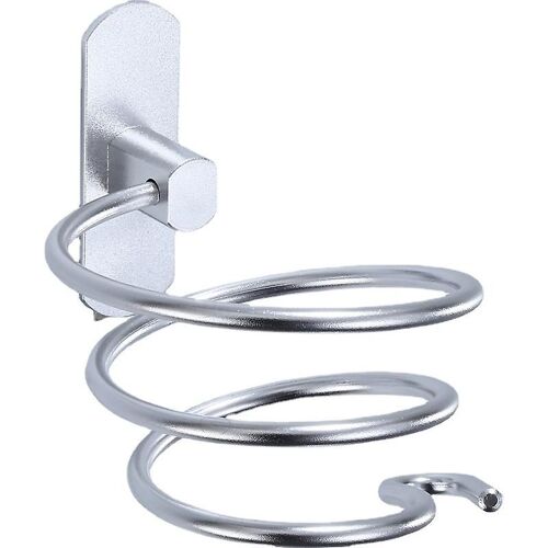 Support Mural Élégant En Aluminium Argenté Pour Sèche-Cheveux - Solution De Rangement Durable Et Résistante À La Chaleur 