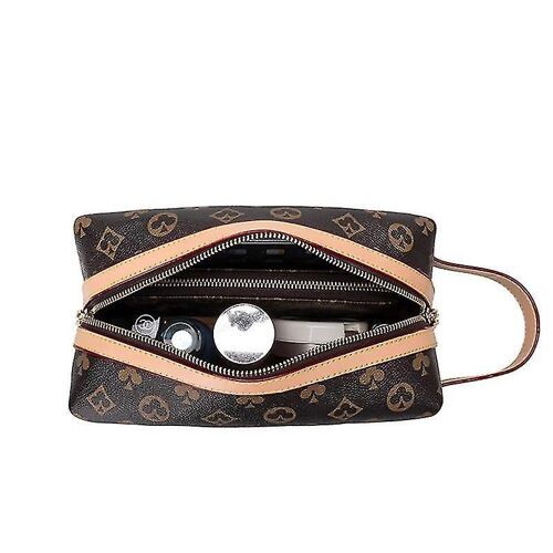 Trousse De Maquillage De Luxe À Motif Floral Pour Femme - Trousse De Toilette De Voyage Imperméable Avec Fermeture Éclair
