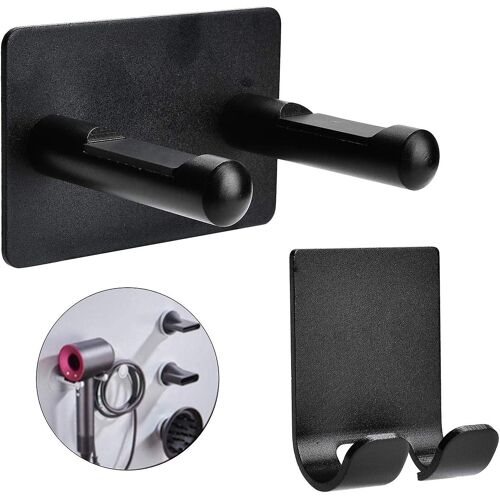 Support mural pour sèche-cheveux Dyson - Support en acier inoxydable avec revêtement en silicone et installation sans perçage