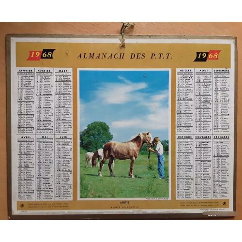 Almanach Des Ptt Année 1968 - Chevaux- Oberthur