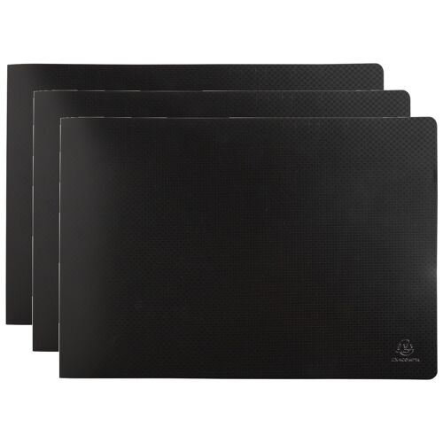 Exacompta Lot De 3 Protège-Documents En Polypropylène Semi Rigide Opak 40 Vues - A3 - Noir
