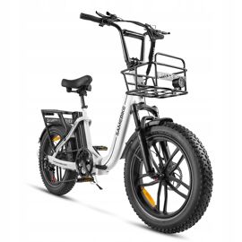 Samebike C05 Pro - Vélo Électrique 20" Gros Pneus - Moteur 500w - Batterie 36v/13ah - Autonomie 100km - Shimano 7 Vitesses, Blanc