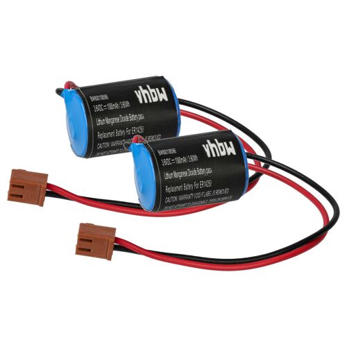 vhbw 2x Batterie compatible avec Omron NS7, CQM1H, CPM2A, CJ1 PLC Contrôleur Logique Programmable (1000mAh, 3,6V, Li-ion)
