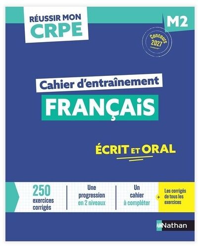 Réussir Mon Crpe - Français M2 Cahier D'entrainement 2027-2028