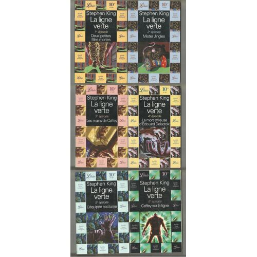 Lot Complet La Ligne Verte Stephen King Terreur 1 Deux Petites Filles Mortes 2 Mister Jingles 3 Les Mains De Caffey 4 La Mort Affreuse D'Edouard Delacroix 5 L'Équipée Nocturne 6 Caffey Sur La Ligne