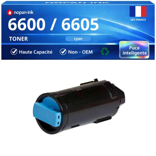 Toner 106R02229 106R02245 compatible pour 6600 6605 Cyan Haute capacité avec puce 6000 pages