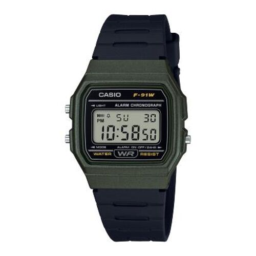 Casio Standard Mtp-V002d-1b Montre Bracelet Mâle Noir Et Vert