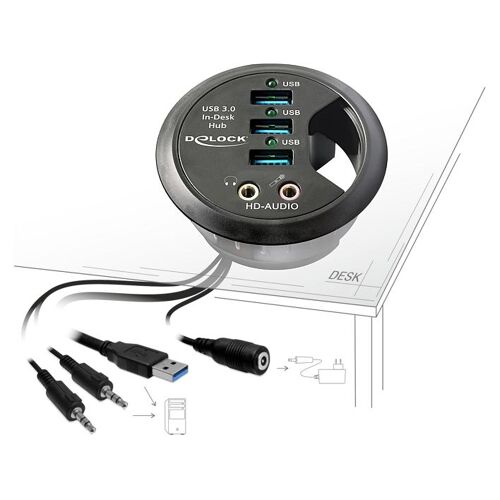 DeLOCK 61990 hub & concentrateur 5000 Mbit/s Noir