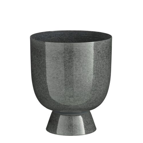 Mica Decorations James Cache-pot sur Pied - H22 x Ø19 cm - Métal - Gris
