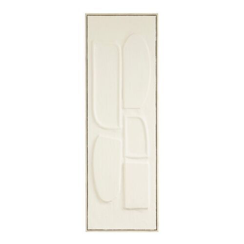 Mica Decorations Decoration Murale - Tableau Decoration Murale Japandi Abstrait 90 x 30 x 3 cm - Decoration Maison pour Salon ou Chambre - Off-white