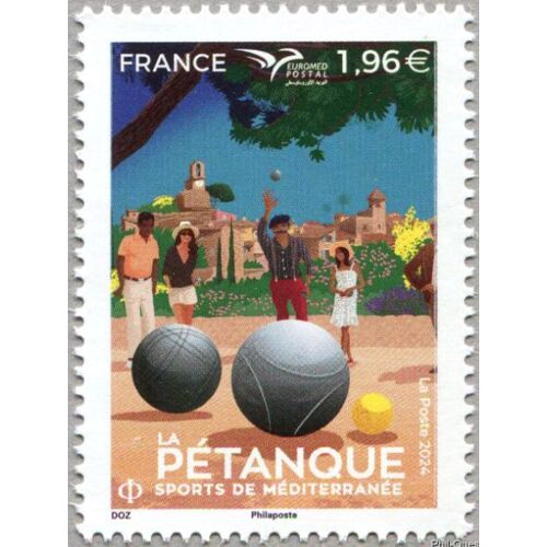 France 2024, Très Beau Timbre Neuf** Luxe Yvert 5797, Euromed Postal, La Pétanque- Sports De Méditerranée.