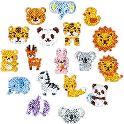 18 Pièces Animaux Patch Thermocollant, Ecusson Thermocollant, Tissu Thermocollant, Ecusson A Coudre Brodés, Patch Thermocollant Vêtements Décoration, Patchs Pour Sac À Dos, Chapeaux Et Denim