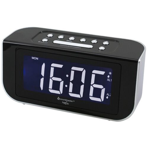 Soundmaster FUR4005 Radio portable Horloge Numérique Noir et Argent