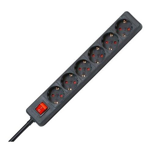 Kopp 120915006 multiprise 1,4 m 6 sorties CA Intérieure Noir et Rouge