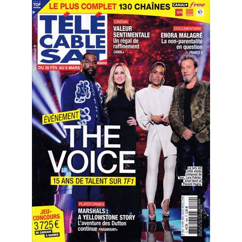 Télé Câble Sat N° 1869 - 28 Février 2026 - The Voice / Le Complot Carravaggio / Enora Malagré / Valeur Sentimentale