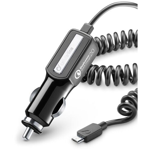 Cellularline CBRMUSBQUALCOMK chargeur d'appareils mobiles Lecteur e-book, Casque, MP3, MP4, Téléphone portable, PDA, Smartphone, Smartwatch, Tablette Noir Allume-cigare Auto