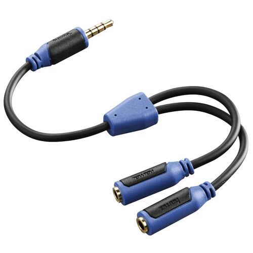 Hama Super Soft câble audio 3,5mm 2 x 3.5mm Noir et Bleu