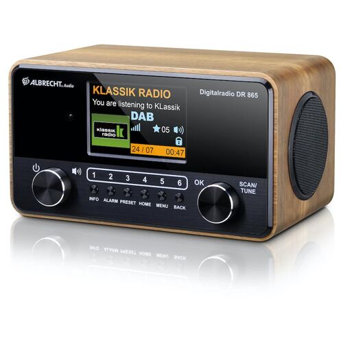 Albrecht DR 865 Portable Numérique Noir, Bois