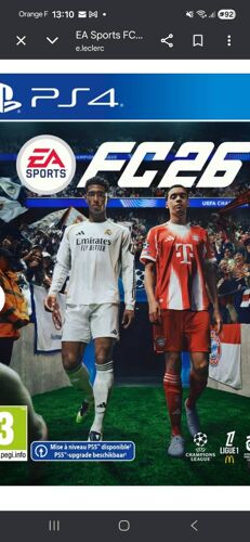 Fc 26 sur Ps4. Neuf sous blister.
