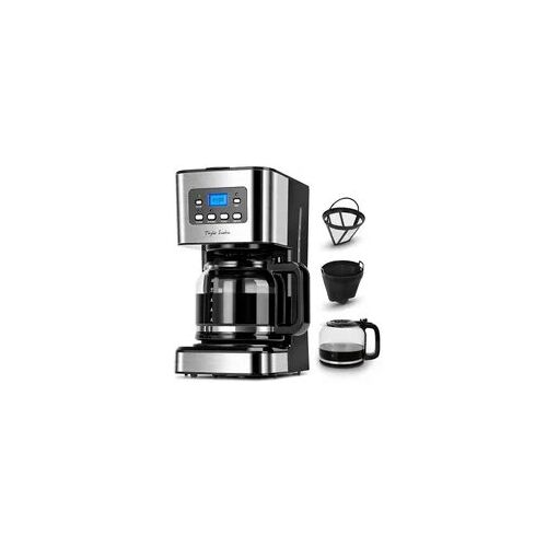 Cafetière Électrique 1,5L 12 Tasses avec Filtre Réutilisable – Machine à Café Programmable 950W, Maintien au Chaud