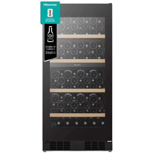 Hisense RW3N230GELF Refroidisseur de vin compresseur Pose libre Noir 108 bouteilles
