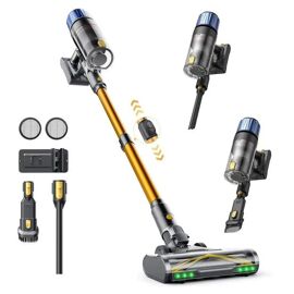 Proscenic P15 Aspirateur balai Batterie Sec Cyclonique, HEPA Sans sac 1 L 580 W Jaune 2,2 Ah
