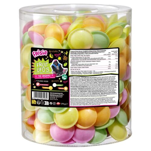 Frisia Ufo's Bonbons Fruités Gourmands 375g - Délicieux Bonbons En Forme D'ufo, Saveurs Variées, Plaisir Sucré Pour Enfants Et Adultes